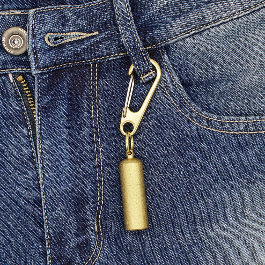 PPFISH Mini Brass Lighter - EDC Peanut Lighter Keychain - Waterproof Fire Starter Especially for Survival and Emergency Use